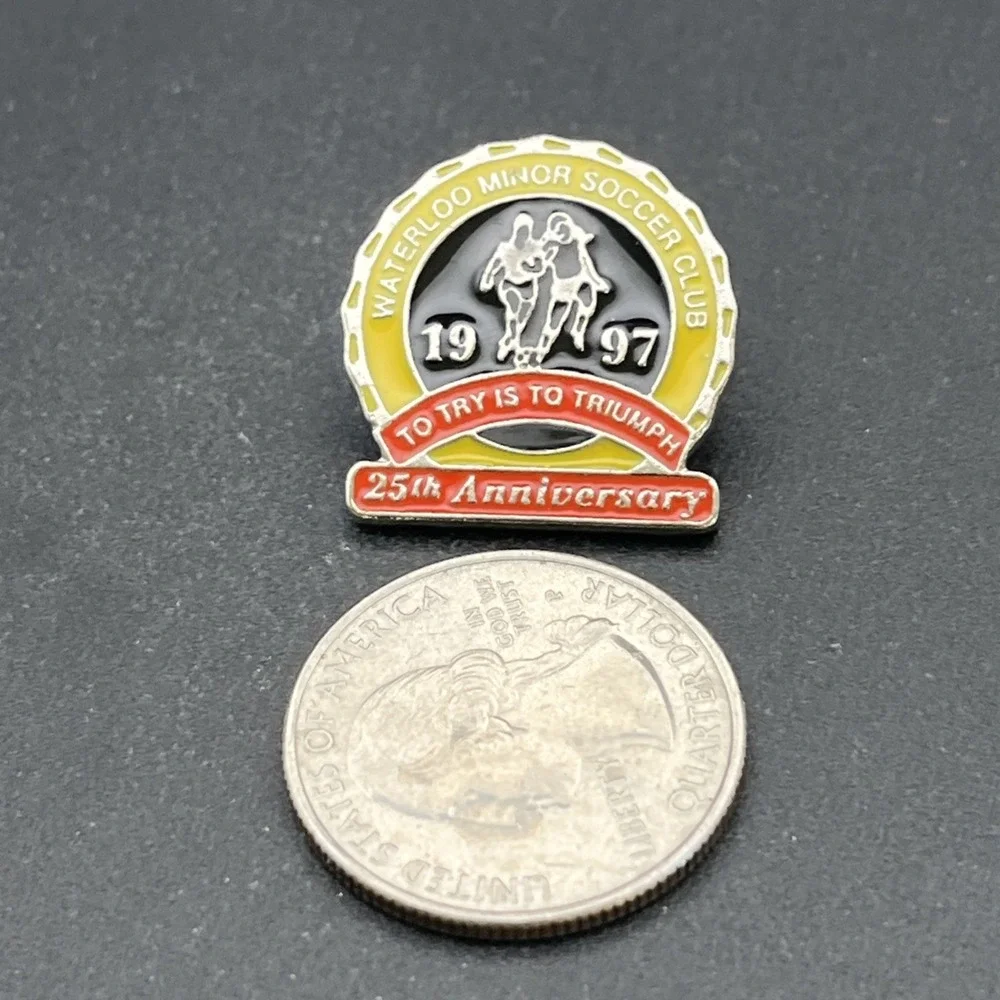 Waterloo Minor‎ Soccer Club 25th Anniversary Lapel Hat Pin